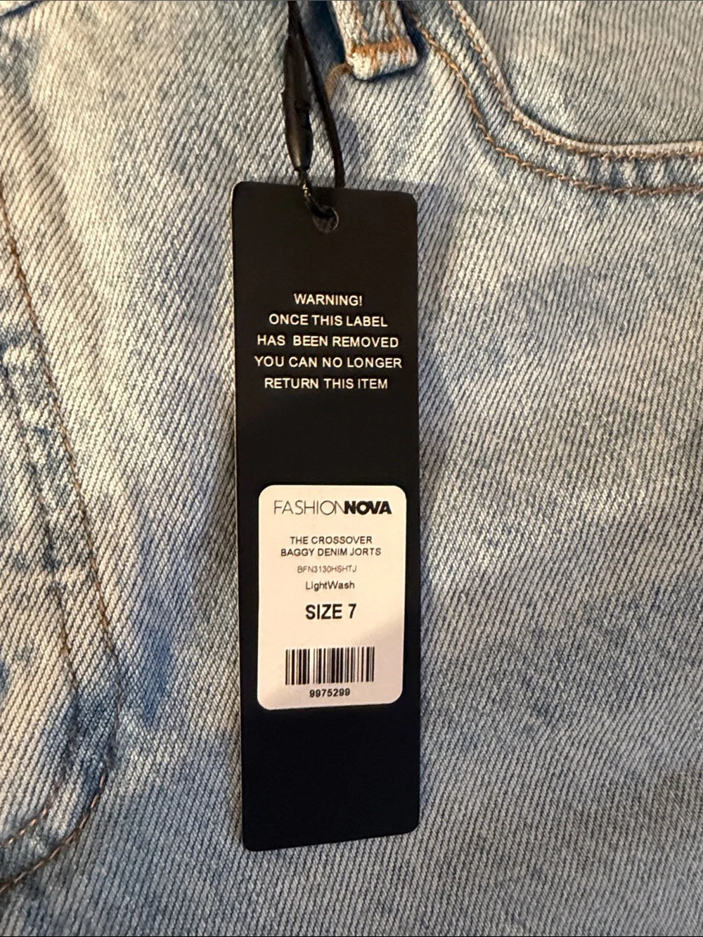 Fashion Nova The Crossover Baggy Denim Jorts - Light Wash